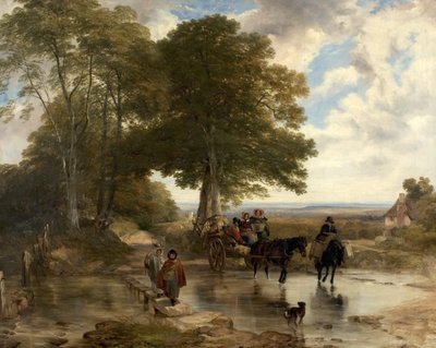 Marktwagen an einem Bach, 1845 von Frederick Richard Lee