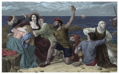Piraten des Mittelmeers spielen Gefangene bei der Illustration von Frederick Richard Pickersgill (1820-1900) 1869 von Frederick Richard Pickersgill