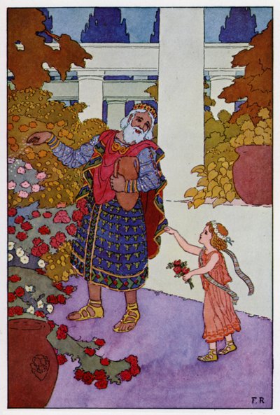 König Midas besprengte den Rest des Wassers über die Rosenbüsche von Frederick Richardson