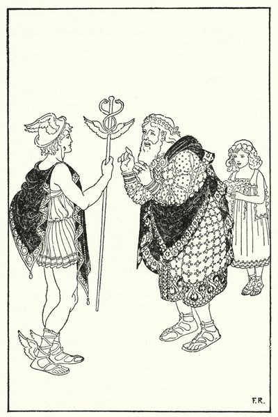 Midas bemerkte die Gestalt eines Fremden im Raum von Frederick Richardson