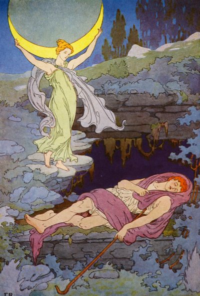 Nur vom Mond in der Nacht besucht, wird Endymion für immer schlafen von Frederick Richardson