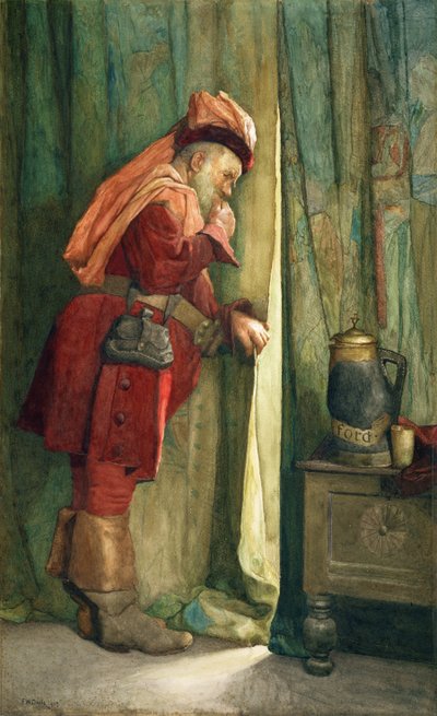 Falstaff "Ich werde mich hinter dem Wandteppich verstecken" von Frederick William Davis