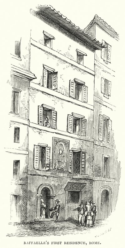 Raffaels erste Residenz, Rom (Gravur) von Frederick William Fairholt