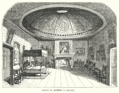 Zimmer im Haus von Rubens (Gravur) von Frederick William Fairholt