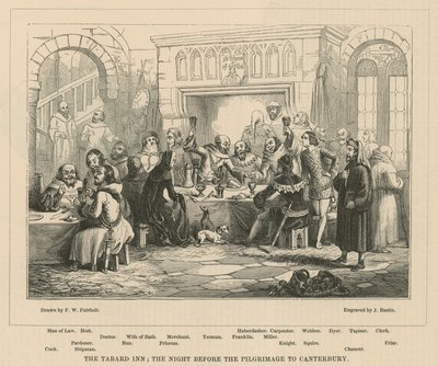 Das Tabard Inn, die Nacht vor der Pilgerreise nach Canterbury von Frederick William Fairholt