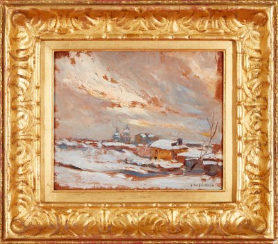 Winterlandschaft mit fernen Kuppeln, Russland von Frederick William Jackson