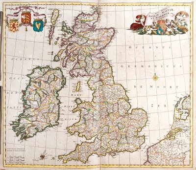 Karte von England, Schottland und Irland von Frederick de Wit