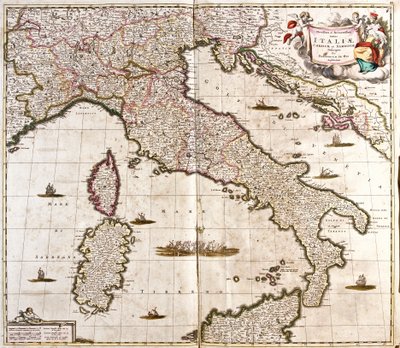 Karte von Italien, Korsika und Sardinien (Radierung) von Frederick de Wit