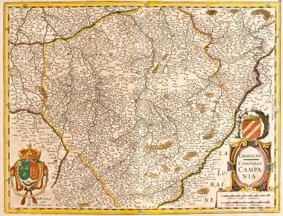 Karte der Grafschaft Champagne (Frankreich) (Radierung) von Frederick de Wit
