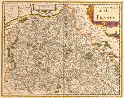 Karte der Île-de-France (Frankreich) von Frederick de Wit