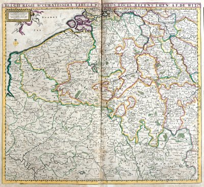 Karte des Königreichs der Niederlande von Frederick de Wit