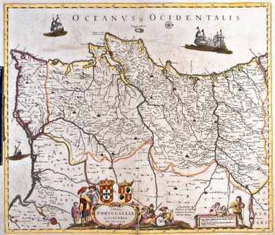 Karte der Königreiche Portugal und Algarve (Radierung) von Frederick de Wit