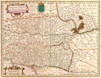 Karten der Gebiete Lyon und Beaujolais (Frankreich) von Frederick de Wit