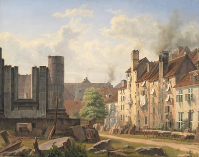 Blick auf den Marmorsquare mit den Ruinen der unvollendeten Frederikskirche von Frederik Hansen Sodring