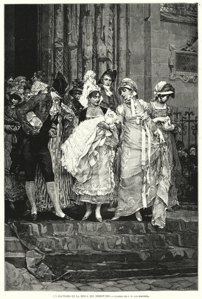 Taufe zur Zeit des Direktoriums, revolutionäres Frankreich von Frederik Hendrik (after) Kaemmerer
