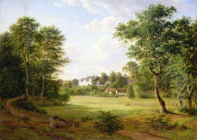 Dänische Landschaft mit einem kleinen Schloss von Frederik Kiaerskou