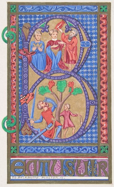 Illuminierte Initiale B, 1830-62 von Freeman Gage Delamotte