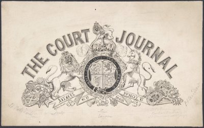 Titelseitengestaltung für The Court Journal, 1830-62 von Freeman Gage Delamotte