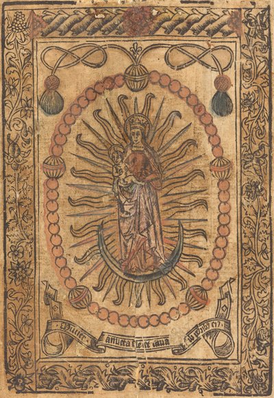 Die Madonna und das Kind im Rosenkranz von French 15th Century