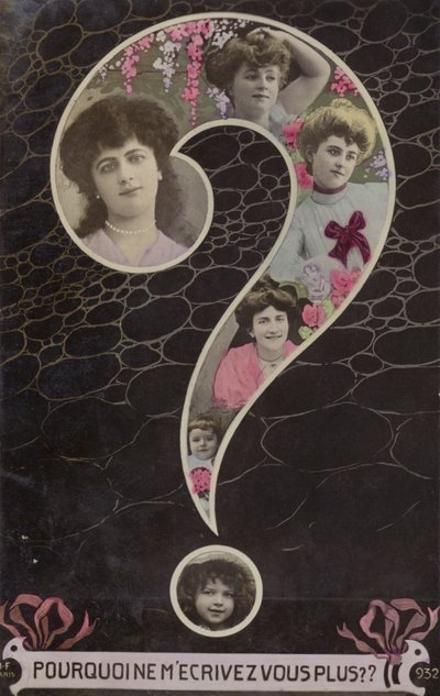Ein großes Fragezeichen, gefüllt mit den Gesichtern von Frauen und Mädchen von French Photographer