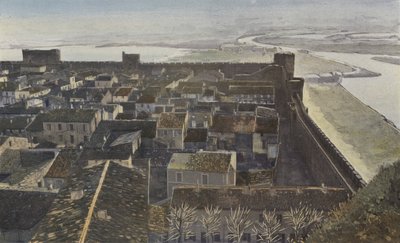 Aigues-Mortes, Blick auf die Stadtmauern von innen von French Photographer