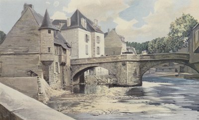 Aubusson, Terrade-Brücke über die Creuse, Blick flussabwärts von French Photographer