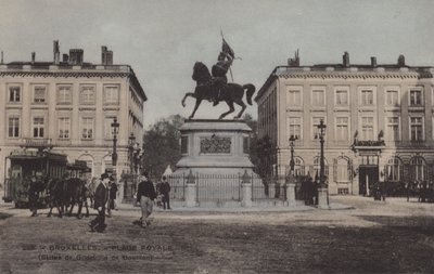 Brüssel, Place Royale, Statue von Godefroid de Bouillon von French Photographer