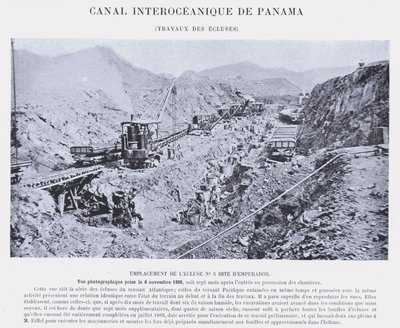Panamakanal, Arbeiten an den Schleusen von French Photographer