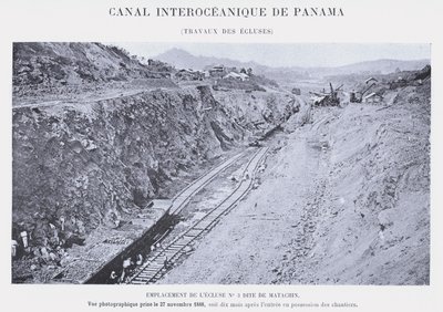 Panamakanal, Arbeiten an den Schleusen von French Photographer