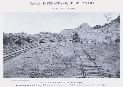 Panamakanal, Arbeiten an den Schleusen von French Photographer