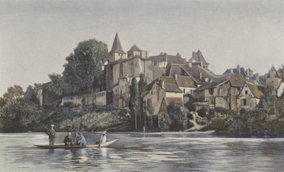 Carennac, Gesamtansicht der Stadt am linken Ufer des Lot von French Photographer