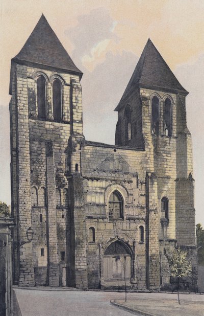 Chinon, Kirche Saint-Mexme, Fassade W (Schule) von French Photographer