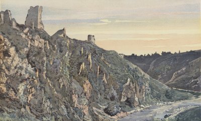 Crozant, Ruinen des Schlosses am Ufer der Creuse, Blick nach Nordosten von French Photographer