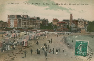 Dinard - der Strand und das Royal Hotel. Postkarte gesendet im Jahr 1913 von French Photographer
