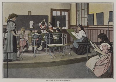 Zeichenklasse am Lycee Racine, Paris von French Photographer