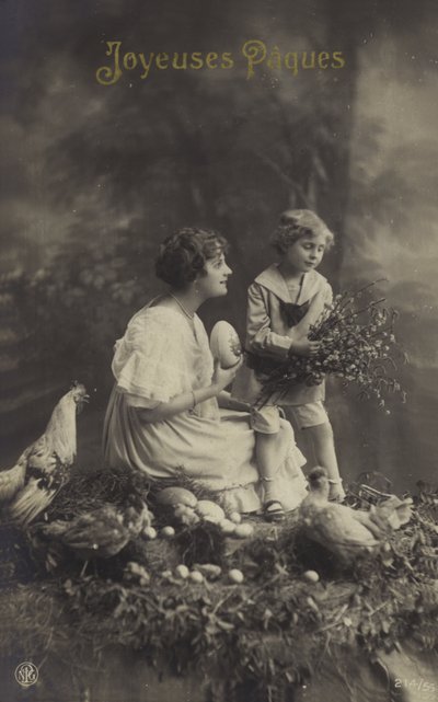 Osterkarte mit kleinem Jungen von French Photographer