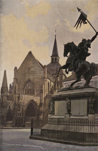 Falaise, Kirche der Dreifaltigkeit und Statue von Wilhelm dem Eroberer von French Photographer