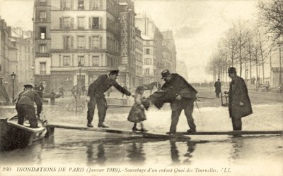 Überschwemmung von Paris, Frankreich, Januar 1910 von French Photographer
