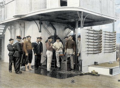 Französische Marine, Ende des 19. Jahrhunderts: die Schmiede - Bibl. des Arts Deco von French Photographer