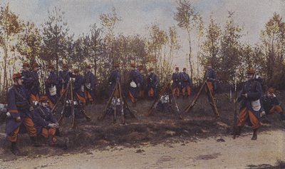Französische Infanterie bei Manövern (Farbfoto) von French Photographer