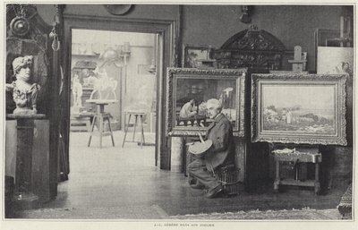 Jean-Leon Gerome in seinem Atelier von French Photographer