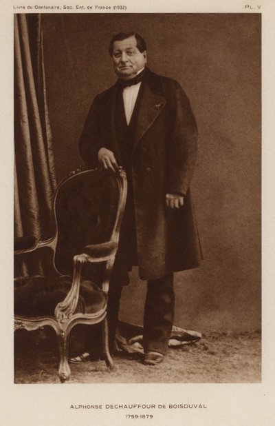 Jean Baptiste Boisduval, französischer Lepidopterologe und Botaniker (s/w Foto) von French Photographer