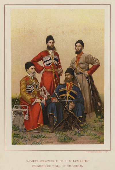 Die russische Armee: Persönliche Eskorte Seiner Majestät des Kaisers, Kosaken des Terek und des Kuban (Foto) von French Photographer