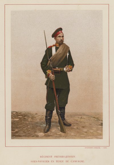 Russische Armee: Preobrajenskiy Regiment, Unteroffizier in Felduniform von French Photographer