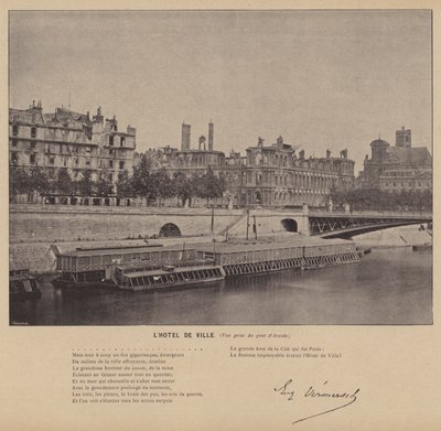 Die Kommune von Paris, das Rathaus, Blick von der Pont d