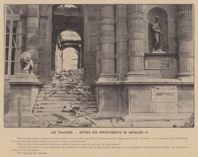 Die Kommune von Paris, Die Tuilerien, Eingang zu den Wohnungen von Napoleon III. von French Photographer