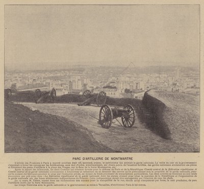 La Commune de Paris, Montmartre Artilleriepark (s/w Foto) von French Photographer