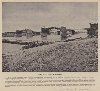 Die Kommune von Paris, Pont De Bateaux in Asnieres von French Photographer