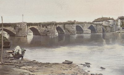 Limoges, Pont Saint-Martial, Ansicht flussaufwärts (linkes Ufer der Vienne) von French Photographer