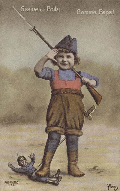 Kleiner Junge als Soldat verkleidet von French Photographer